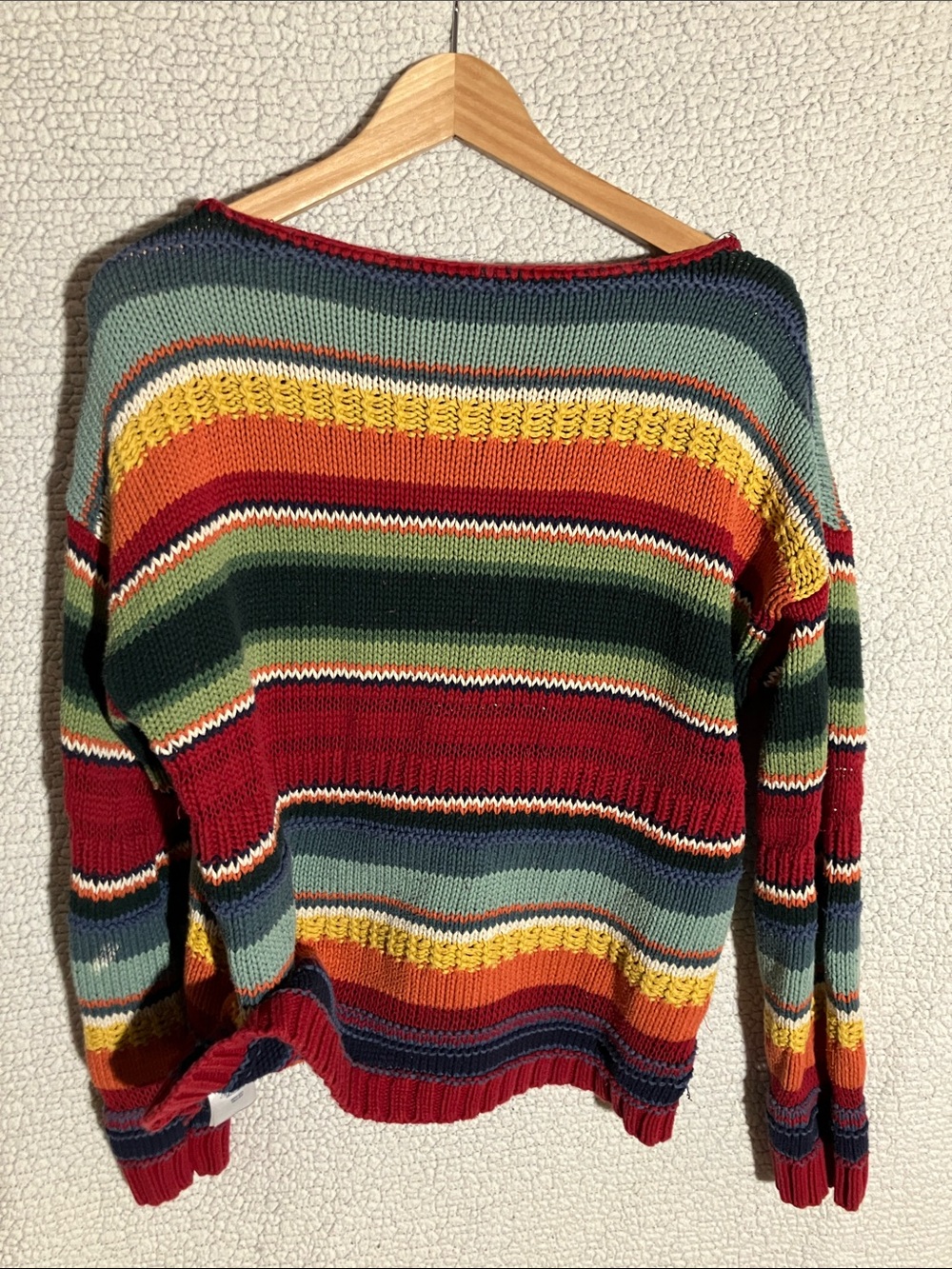 Multicolor Striped Crewneck Sweater - Red/Green/Yellow